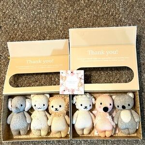 New Cuddle & Kind Knit Baby Animals Adorable Plush Set of 6 in gifting boxes.